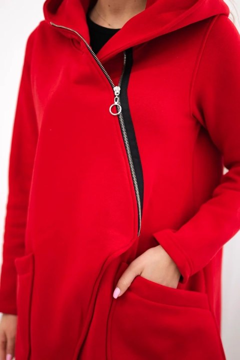 Bluza ocieplana z asymetrycznym suwakiem czerwona Bluza ocieplana z asymetrycznym suwakiem czerwona