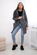 Bluza ocieplana z asymetrycznym suwakiem grafitowa