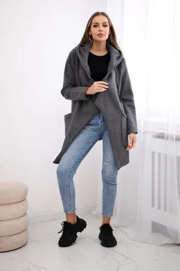 Bluza ocieplana z asymetrycznym suwakiem grafitowa