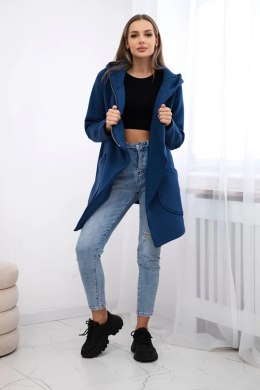 Bluza ocieplana z asymetrycznym suwakiem jeansowa