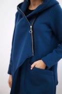 Bluza ocieplana z asymetrycznym suwakiem jeansowa
