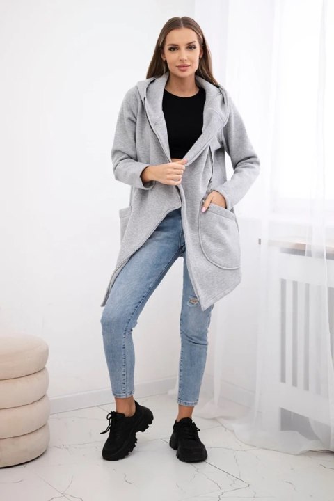 Bluza ocieplana z asymetrycznym suwakiem szara Bluza ocieplana z asymetrycznym suwakiem szara