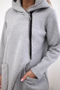 Bluza ocieplana z asymetrycznym suwakiem szara