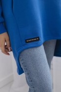 Bluza ocieplana z dłuższym tyłem chabrowa