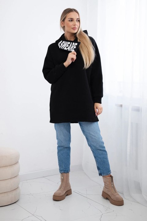 Bluza ocieplana z kapturem czarna Bluza ocieplana z kapturem czarna