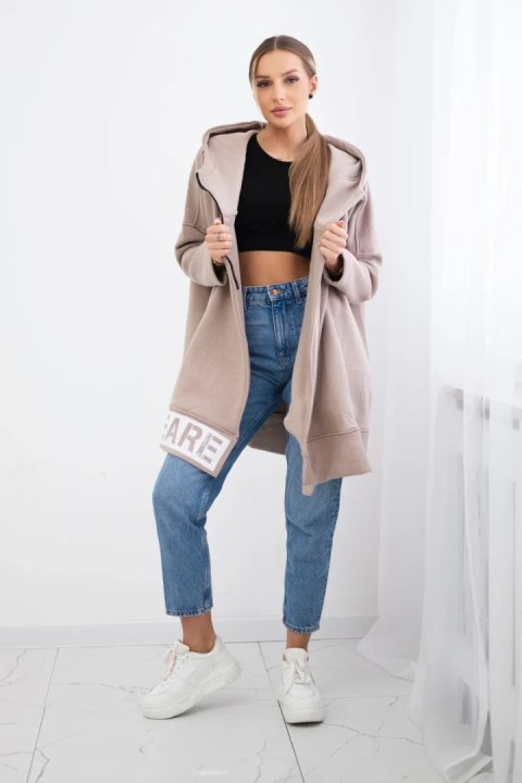 Bluza ocieplana z suwakiem beżowa Bluza ocieplana z suwakiem beżowa