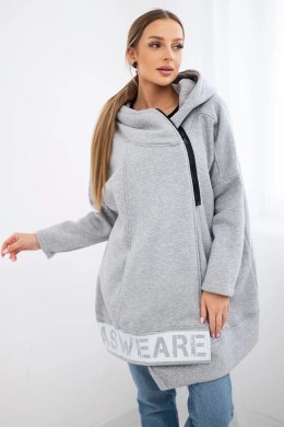 Bluza ocieplana z suwakiem szara
