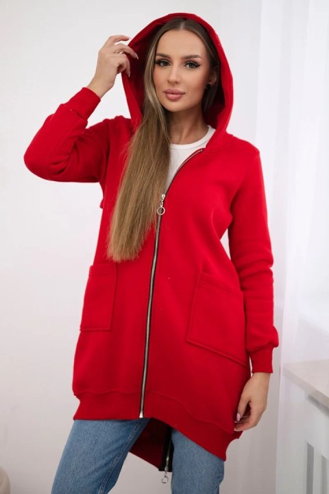 Bluza ocieplana z suwakiem z tyłu czerwona Bluza ocieplana z suwakiem z tyłu czerwona