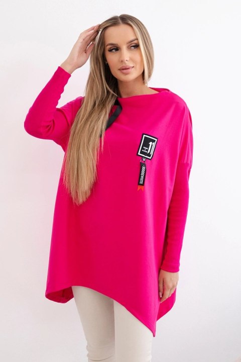 Bluza oversize z asymetrycznymi bokami fuksja Bluza oversize z asymetrycznymi bokami fuksja