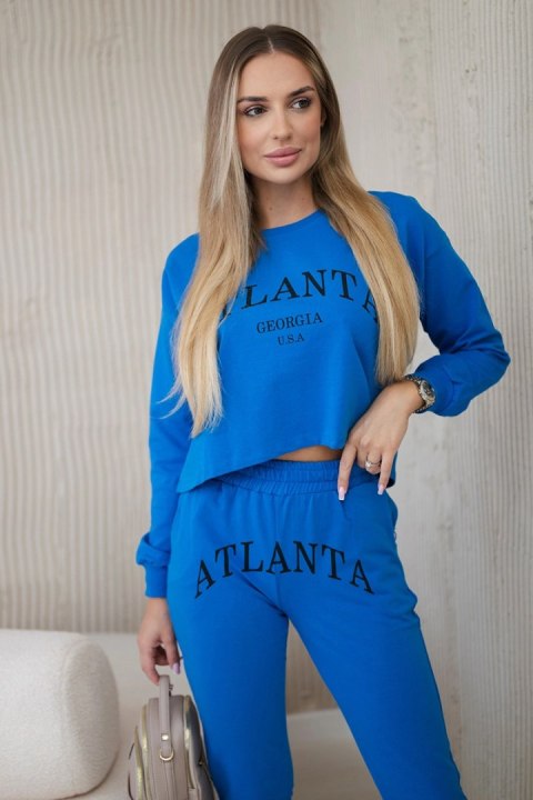 Komplet z nadrukiem Atlanta chabrowy Komplet z nadrukiem Atlanta chabrowy