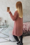 Sweter Kardigan splot warkocz ciemny różowy