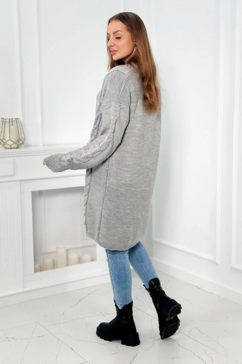 Sweter Kardigan splot warkocz szary Sweter Kardigan splot warkocz szary