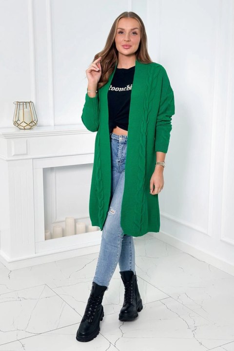 Sweter Kardigan splot warkocz zielony Sweter Kardigan splot warkocz zielony