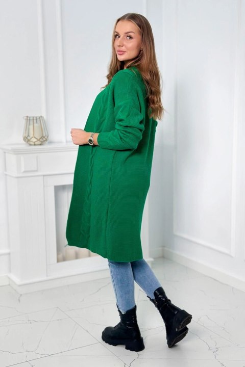 Sweter Kardigan splot warkocz zielony Sweter Kardigan splot warkocz zielony