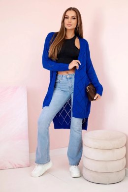 Sweter z geometrycznym wzorem chabrowy