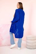 Sweter z geometrycznym wzorem chabrowy