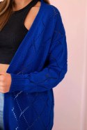 Sweter z geometrycznym wzorem chabrowy