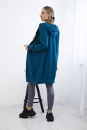 Bluza sukienkowa z kapturem morska