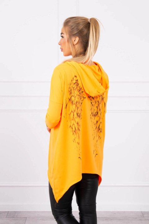 Bluza z nadrukiem skrzydeł pomarańczowy neon Bluza z nadrukiem skrzydeł pomarańczowy neon
