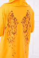 Bluza z nadrukiem skrzydeł pomarańczowy neon