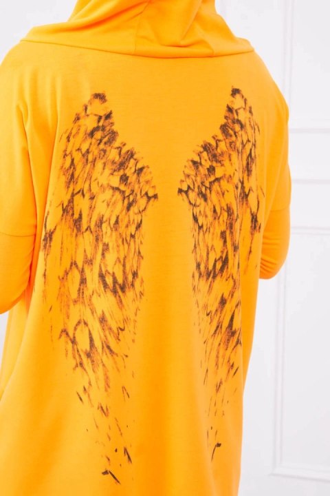 Bluza z nadrukiem skrzydeł pomarańczowy neon Bluza z nadrukiem skrzydeł pomarańczowy neon