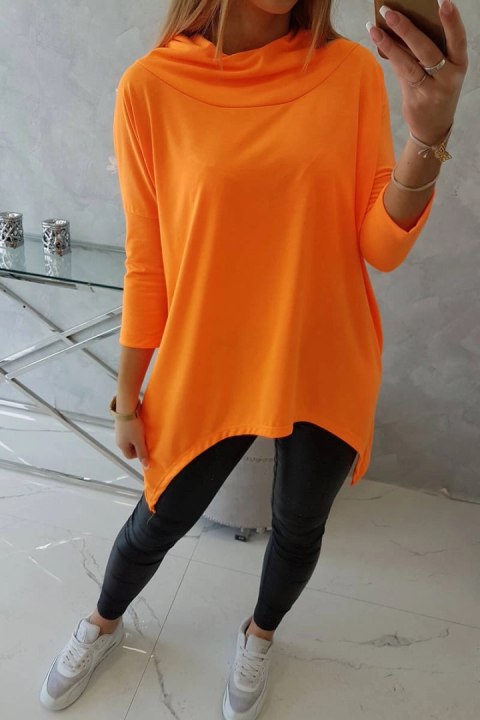 Bluza z nadrukiem skrzydeł pomarańczowy neon Bluza z nadrukiem skrzydeł pomarańczowy neon