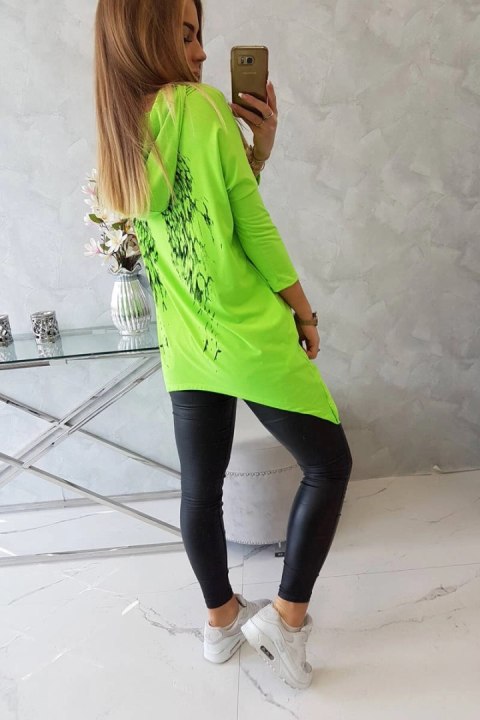 Bluza z nadrukiem skrzydeł zielony neon Bluza z nadrukiem skrzydeł zielony neon