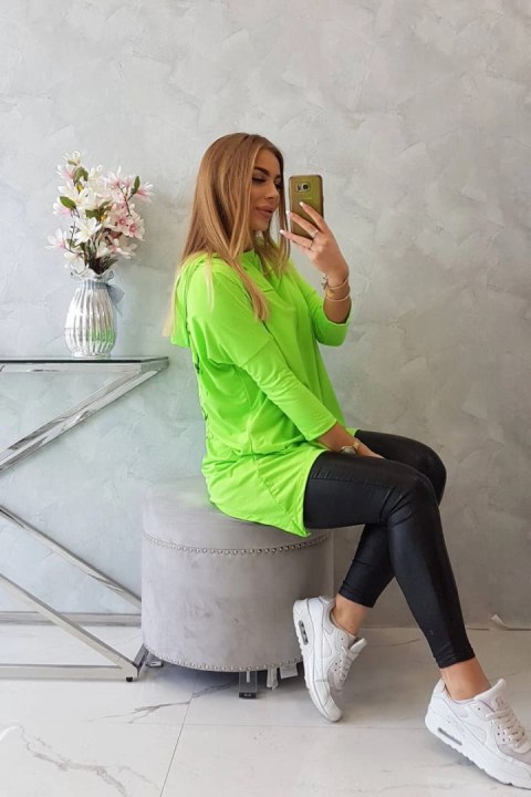 Bluza z nadrukiem skrzydeł zielony neon Bluza z nadrukiem skrzydeł zielony neon