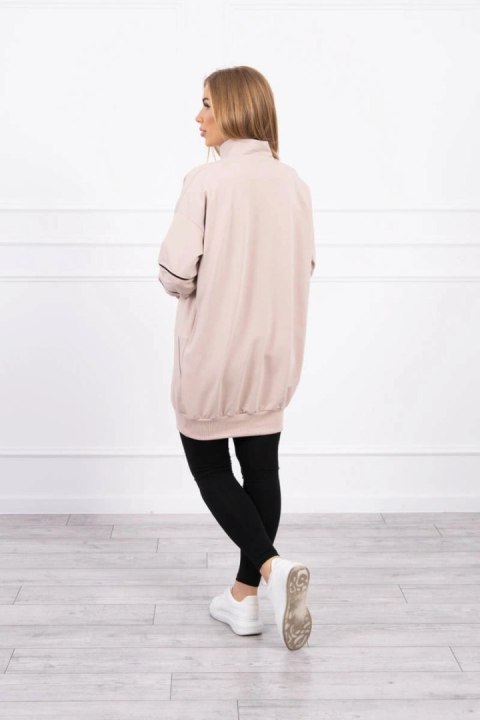 Bluza z suwakiem i kieszeniami beżowa Bluza z suwakiem i kieszeniami beżowa