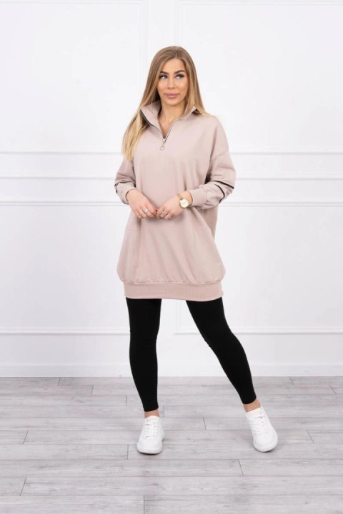 Bluza z suwakiem i kieszeniami beżowa Bluza z suwakiem i kieszeniami beżowa