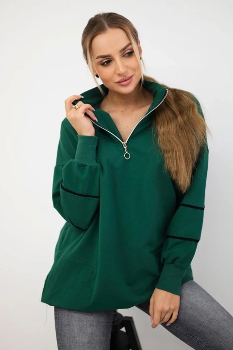 Bluza z suwakiem i kieszeniami zielona Bluza z suwakiem i kieszeniami zielona