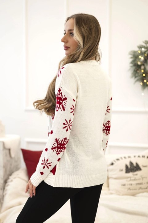 Sweter świąteczny z bałwanem ecru Sweter świąteczny z bałwanem ecru