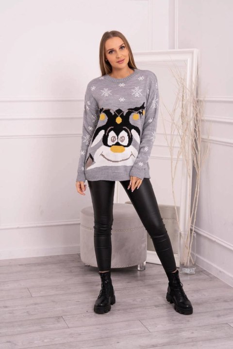 Sweter świąteczny z reniferem szary Sweter świąteczny z reniferem szary