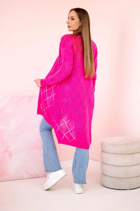 Sweter z geometrycznym wzorem różowy neon Sweter z geometrycznym wzorem różowy neon