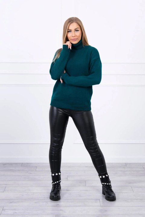 Sweter z wywijanym golfem morski Sweter z wywijanym golfem morski