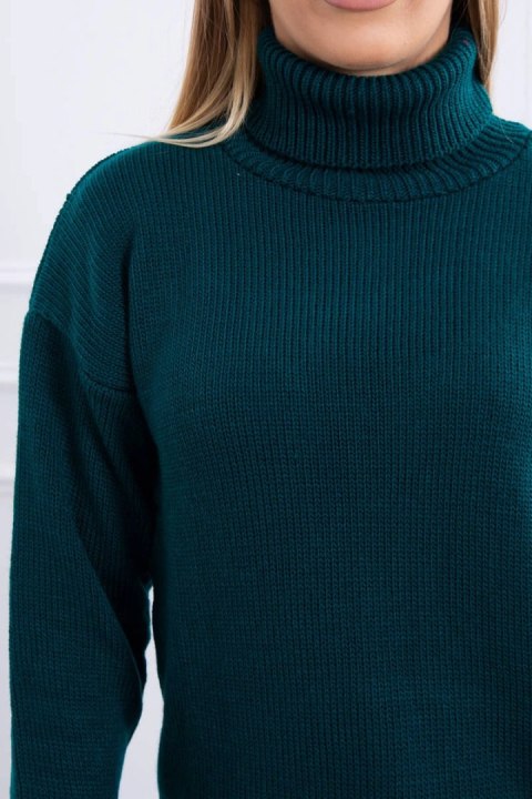 Sweter z wywijanym golfem morski Sweter z wywijanym golfem morski