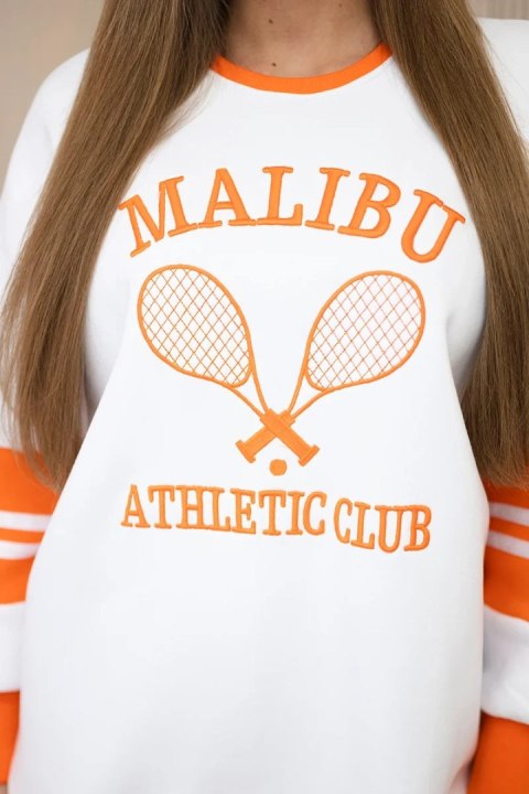 Bluza ocieplana Malibu biały+pomarańczowy Bluza ocieplana Malibu biały+pomarańczowy