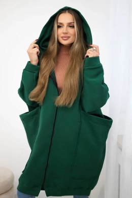 Bluza ocieplana oversize ciemno zielona