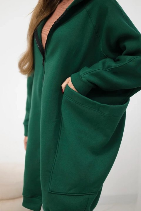 Bluza ocieplana oversize ciemno zielona Bluza ocieplana oversize ciemno zielona