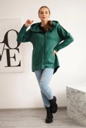 Bluza ocieplana z dłuższym tyłem i kieszeniami ciemno zielona