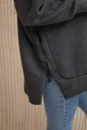 Bluza ocieplana z suwakiem na boku grafitowa