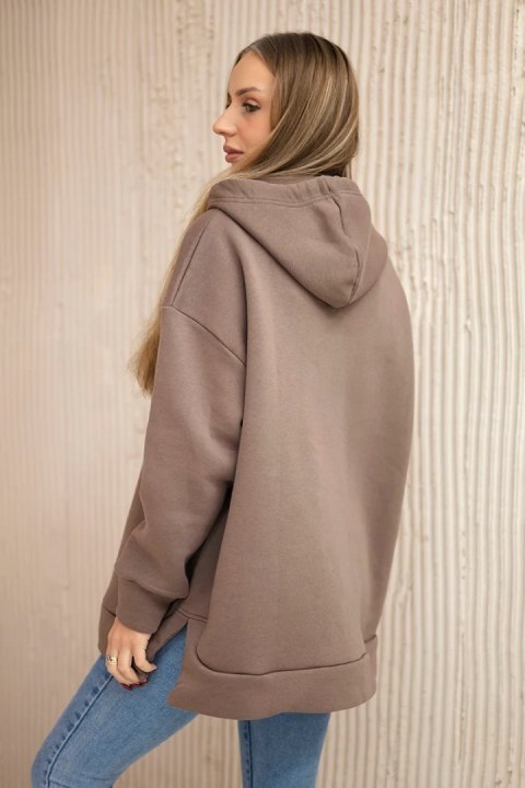 Bluza ocieplana z suwakiem na boku mocca Bluza ocieplana z suwakiem na boku mocca