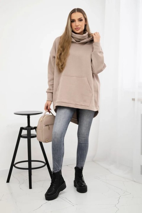 Bluza ocieplana z suwakiem z tyłu ciemno beżowa Bluza ocieplana z suwakiem z tyłu ciemno beżowa