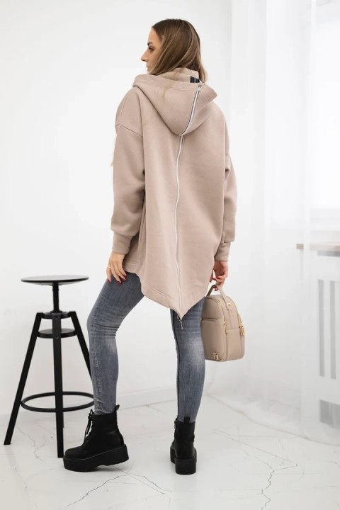 Bluza ocieplana z suwakiem z tyłu ciemno beżowa Bluza ocieplana z suwakiem z tyłu ciemno beżowa