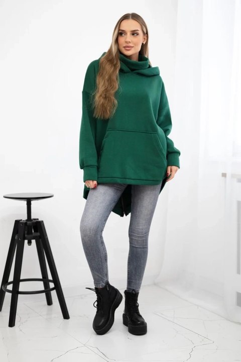 Bluza ocieplana z suwakiem z tyłu ciemno zielona Bluza ocieplana z suwakiem z tyłu ciemno zielona