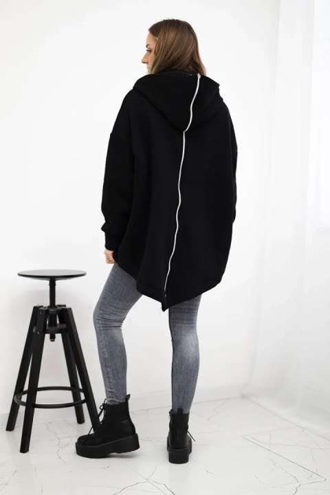 Bluza ocieplana z suwakiem z tyłu czarna Bluza ocieplana z suwakiem z tyłu czarna