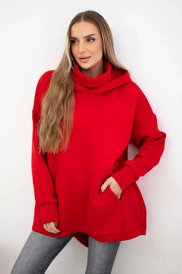 Bluza ocieplana z suwakiem z tyłu czerwona
