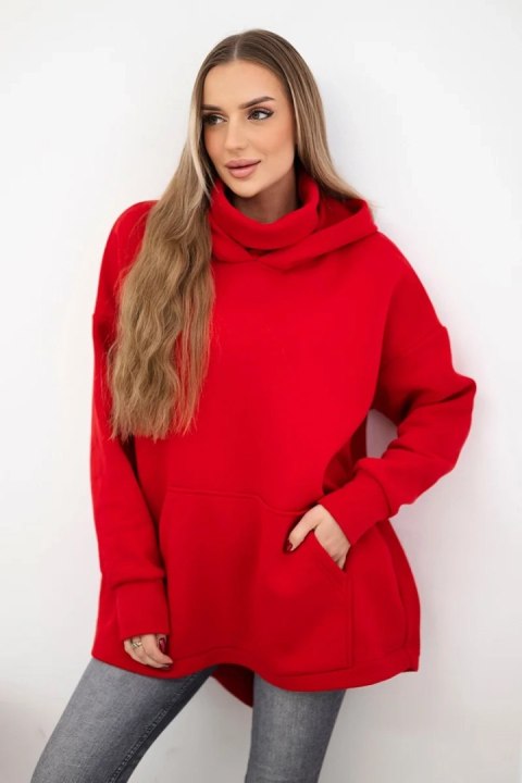 Bluza ocieplana z suwakiem z tyłu czerwona Bluza ocieplana z suwakiem z tyłu czerwona