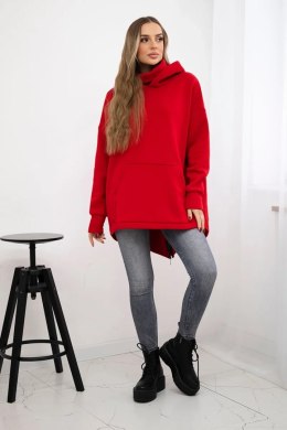 Bluza ocieplana z suwakiem z tyłu czerwona