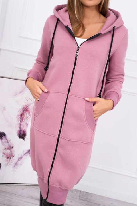 Bluza ocieplana długa z kapturem ciemno różowa Bluza ocieplana długa z kapturem ciemno różowa
